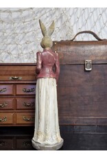 C&E Giftware Beelden Collectables -  Konijn Vrouwtje in Lange Jurk met Avondtasje 35cm