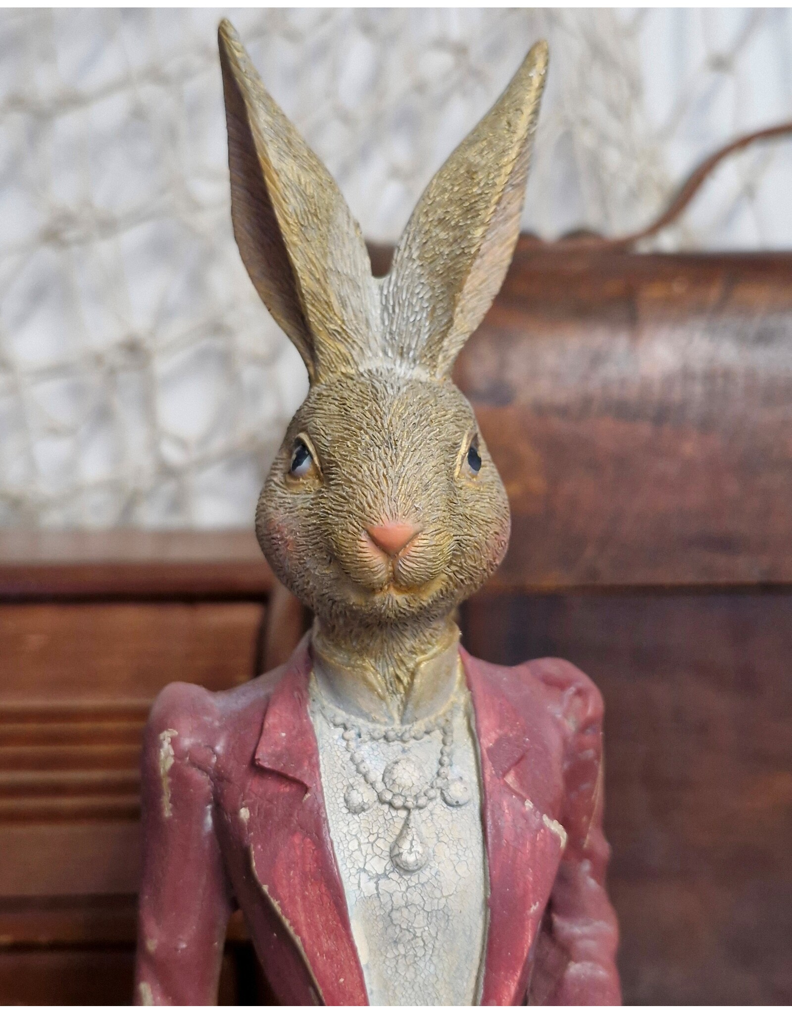 C&E Giftware Figurines Collectables -  Rabbit Female in Long Dress with Evening Bag 35cm