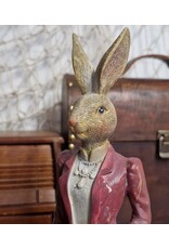 C&E Giftware Beelden Collectables -  Konijn Vrouwtje in Lange Jurk met Avondtasje 35cm