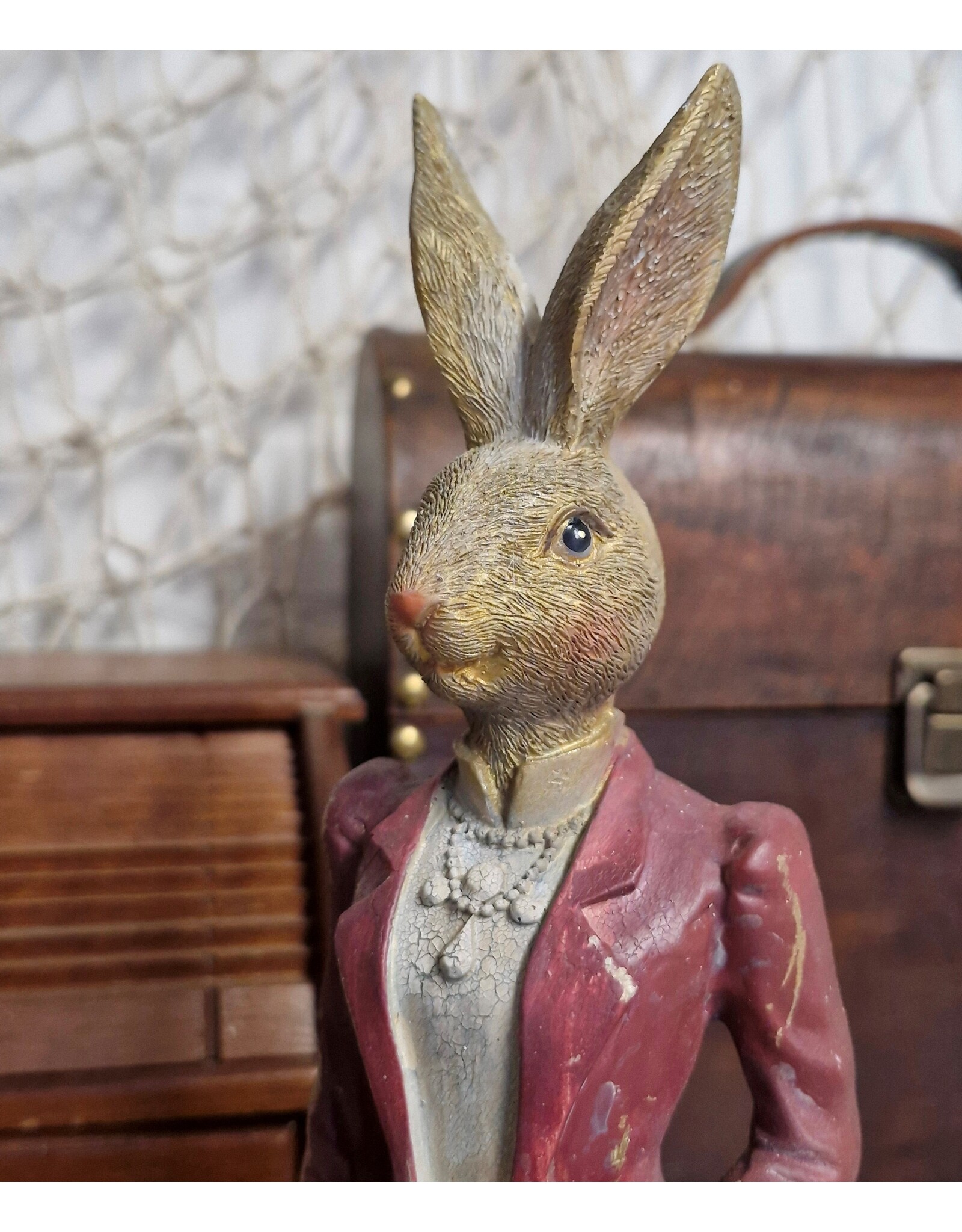 C&E Giftware Figurines Collectables -  Rabbit Female in Long Dress with Evening Bag 35cm