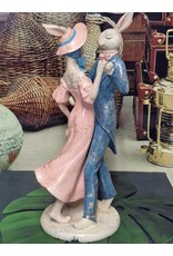 C&E Giftware Beelden Collectables -  Konijnenstel Dansend Retrostijl Beeldje 47cm