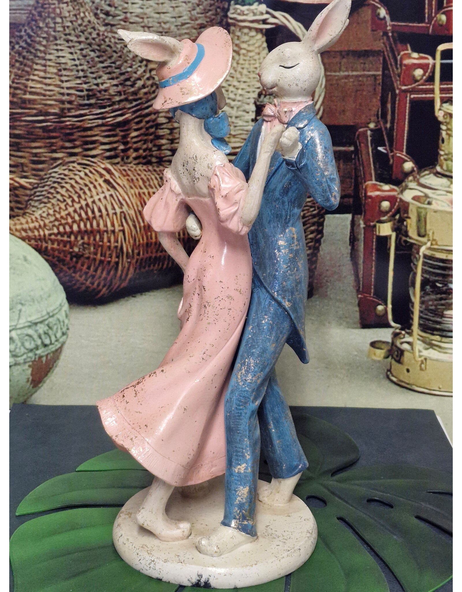 C&E Giftware Figurines Collectables - Rabbit Couple Dancing Retro style figurine 47 cm