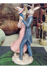 C&E Giftware Beelden Collectables -  Konijnenstel Dansend Retrostijl Beeldje 47cm