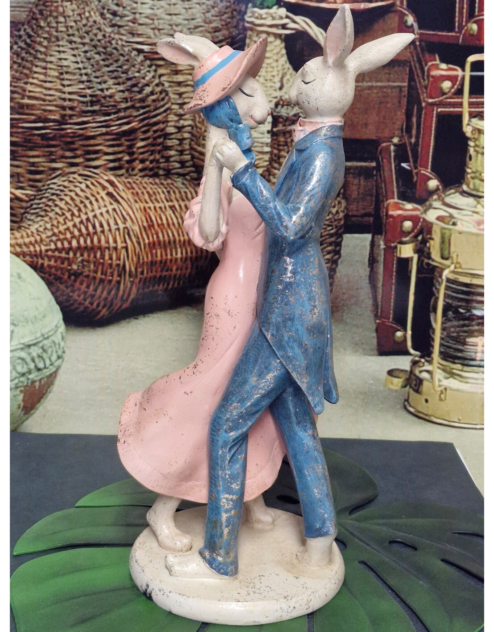 C&E Giftware Figurines Collectables - Rabbit Couple Dancing Retro style figurine 47 cm