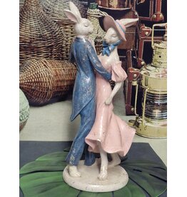 C&E Konijnenstel Dansend Retrostijl Beeldje 47cm