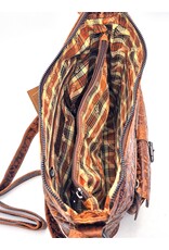 Hutmann Leather bags - Hillburry Shoulder Bag with Embossed Flowers tan