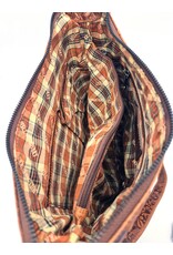 Hutmann Leather bags - Hillburry Shoulder Bag with Embossed Flowers tan