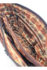 Hutmann Leren tassen - Hillburry  Schoudertas met Relief Bloemen tan