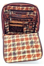 HillBurry Leather backpacks Leather shoppers - Hillburry Backpack with Embossed Flowers, brown