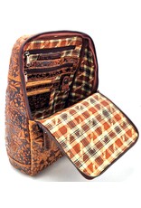 HillBurry Leather backpacks Leather shoppers - Hillburry Backpack with Embossed Flowers, brown