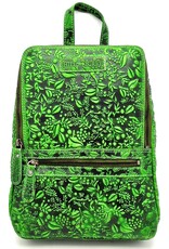 HillBurry Leather backpacks Leather shoppers - Hillburry Backpack with Relief Flowers green