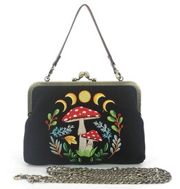Trukado Selestial Mushroom Vintage Kisslock Bag Embroidered in canvas