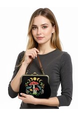 Trukado Retro tassen Vintage tassen - Selestial Mushroom Vintage Kusslot Tas  Geborduurd op canvas