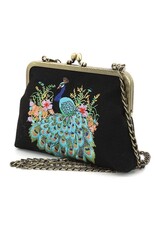 Trukado Retro tassen Vintage tassen - Pauw Vintage Kusslot Tas  Geborduurd op canvas