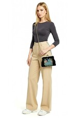 Trukado Retro tassen Vintage tassen - Pauw Vintage Kusslot Tas  Geborduurd op canvas