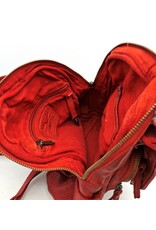Hunters Leather backpacks  and leather shoppers - Hunters Leather Backpack Washed Leather Red