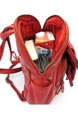 Hunters Leather backpacks  and leather shoppers - Hunters Leather Backpack Washed Leather Red