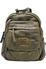 Hunters Leather backpacks Leather shoppers - Hunters Leather Backpack Washed Leather Green