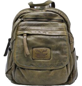 Hunters Hunters Leren Rugzak Gewassen Leer groen