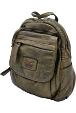 Hunters Leren rugzakken  Leren shoppers - Hunters Leren Rugzak Gewassen Leer groen