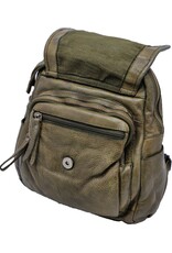 Hunters Leather backpacks Leather shoppers - Hunters Leather Backpack Washed Leather Green