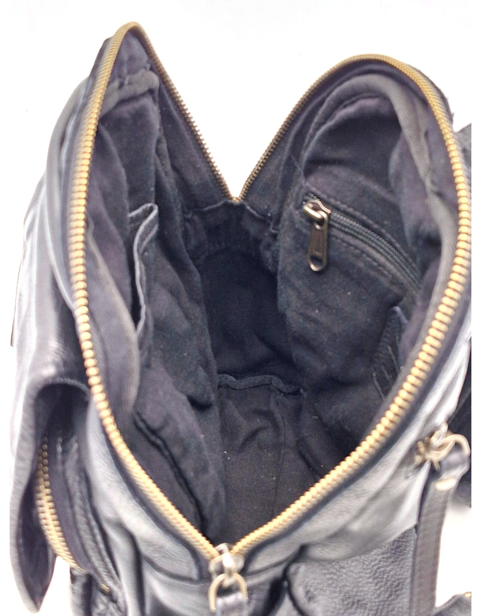 Hunters Leather backpacks Leather shoppers - Hunters Leather Backpack Washed Leather black