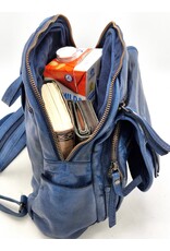 Hunters Leather backpacks Leather shoppers - Hunters Leather Backpack Washed Leather Blue