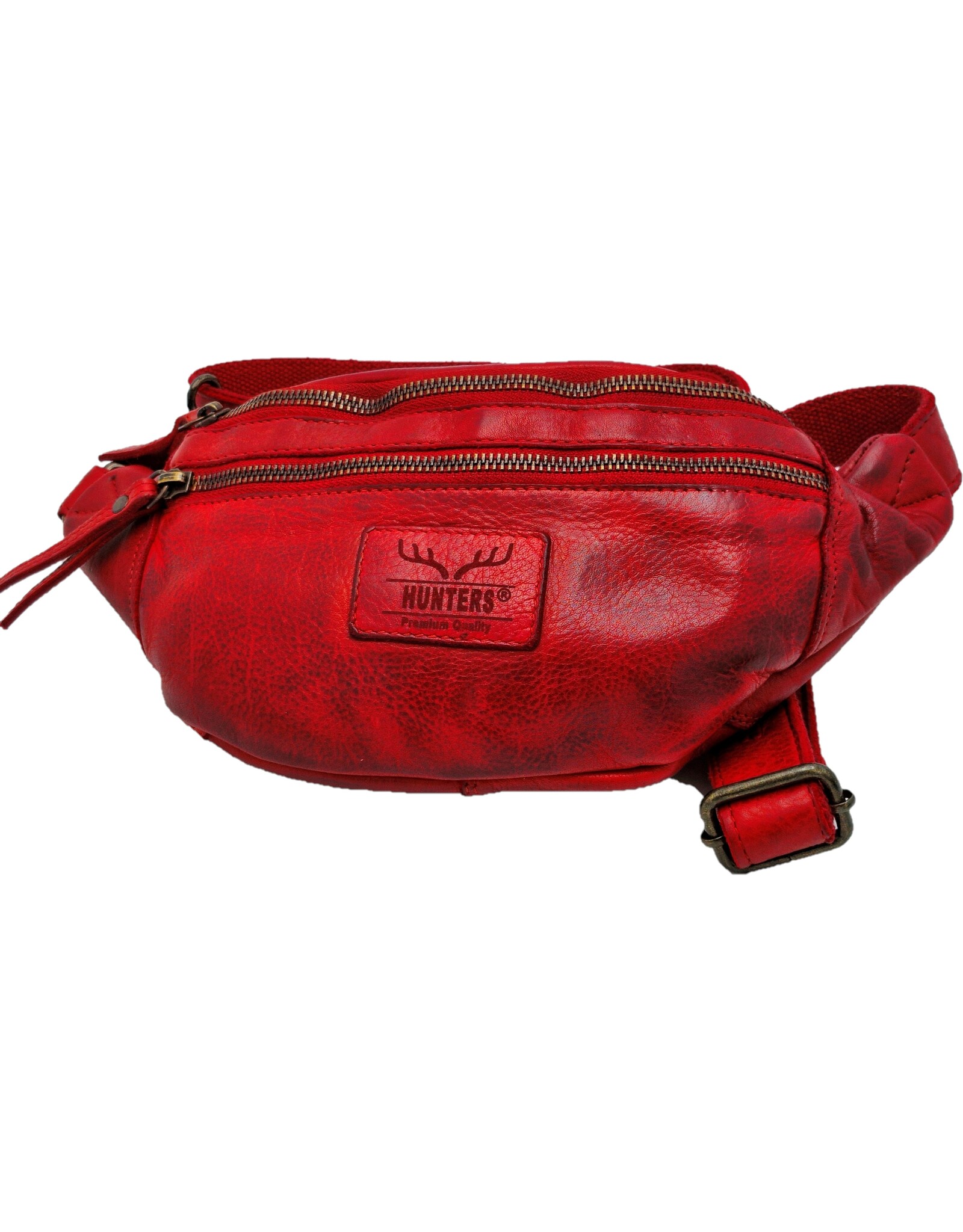 Hunters Leren Festivaltasjes, heuptassen en riemtassen - Hunters Leren Heuptas Fanny pack rood