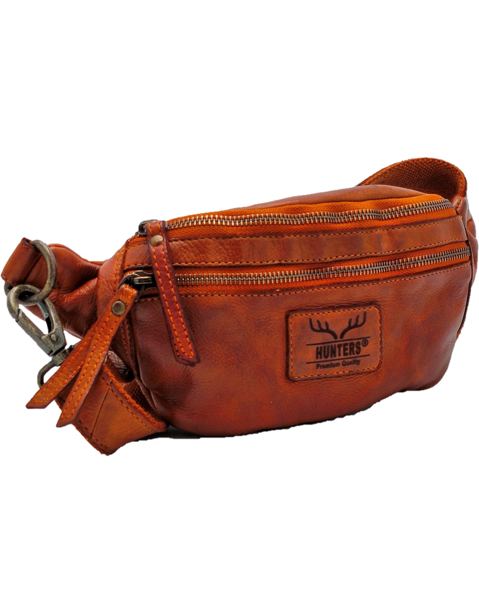 Hunters Leren Festivaltasjes, heuptassen en riemtassen -  Hunters Leren Heuptas Fanny Pack cognac