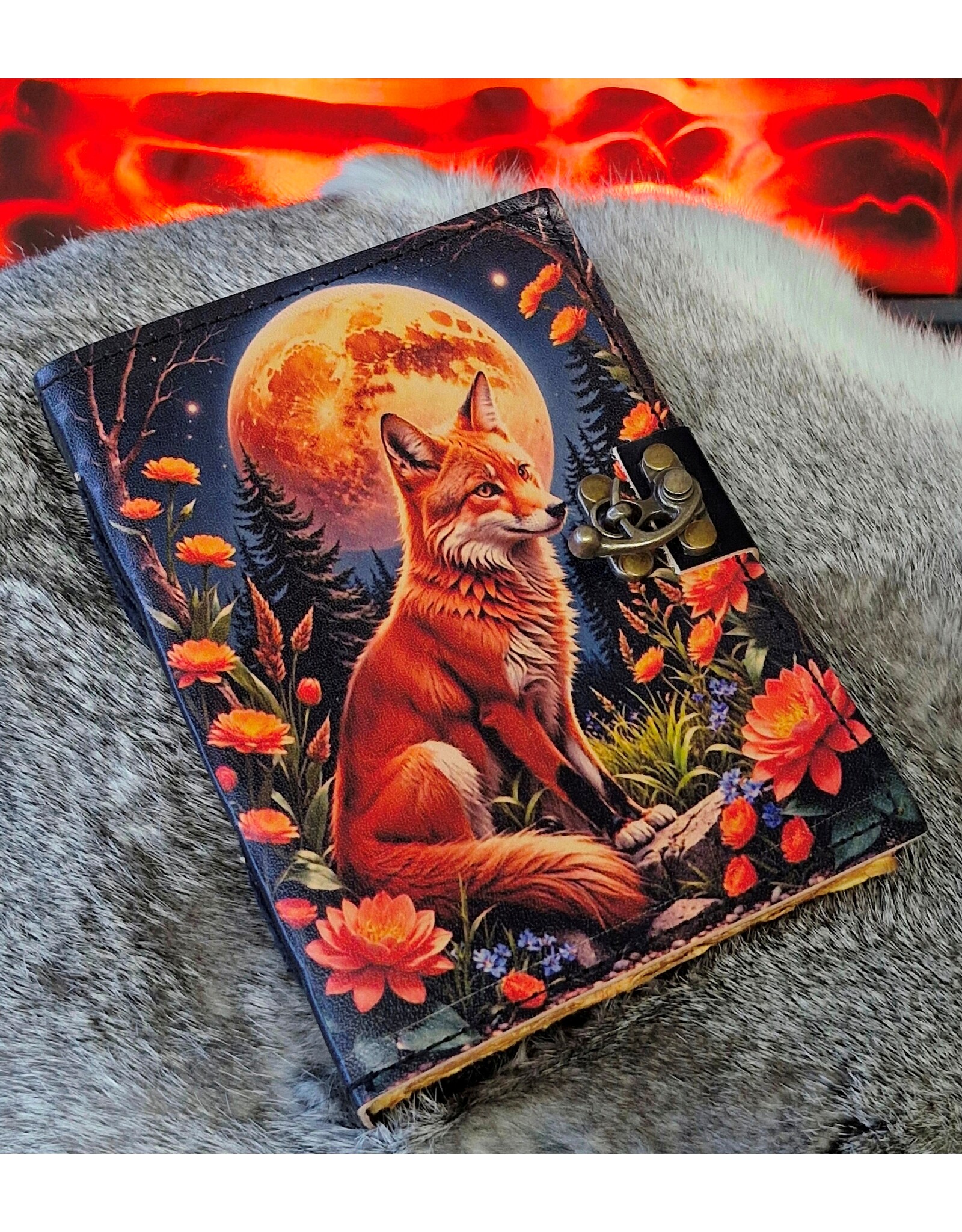 BB Miscellaneous - Leather Journal with Fox and vintage lock