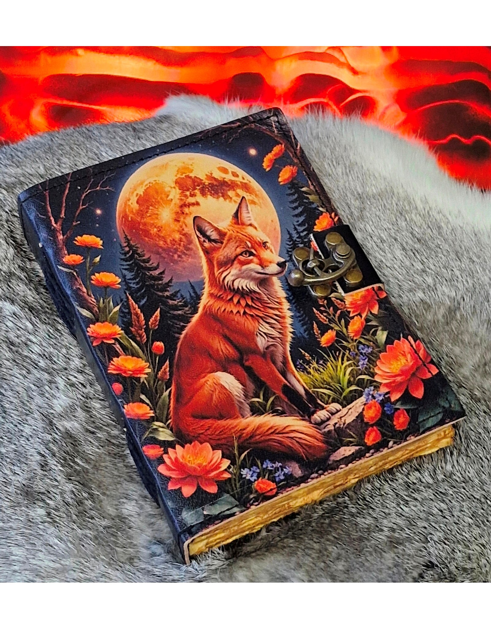 BB Miscellaneous - Leather Journal with Fox and vintage lock