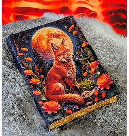 BB Leren Dagboek  met Vos en vintage sluiting