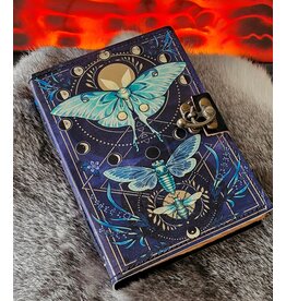 BB Leather Journal Luna Moth and Moon Phases 18x13cm