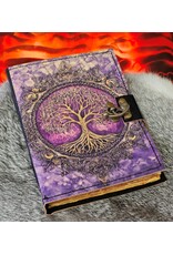 BB Miscellaneous - Leren Dagboek Levensboom Paars 18x13cm