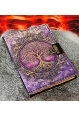 BB Miscellaneous - Leren Dagboek Levensboom Paars 18x13cm