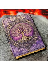 BB Miscellaneous - Leather Journal Tree of Life Purple 18x13cm