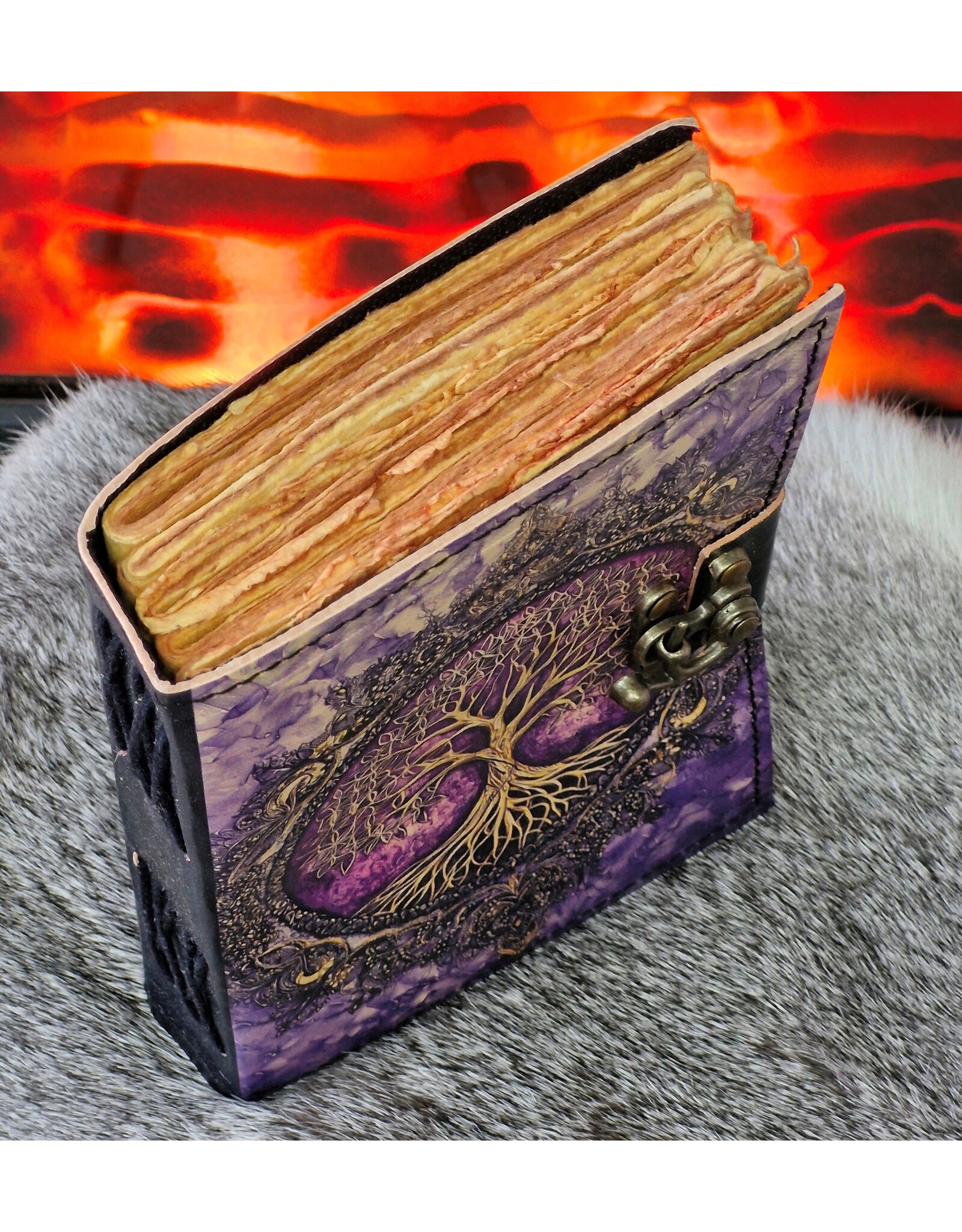 BB Miscellaneous - Leather Journal Tree of Life Purple 18x13cm