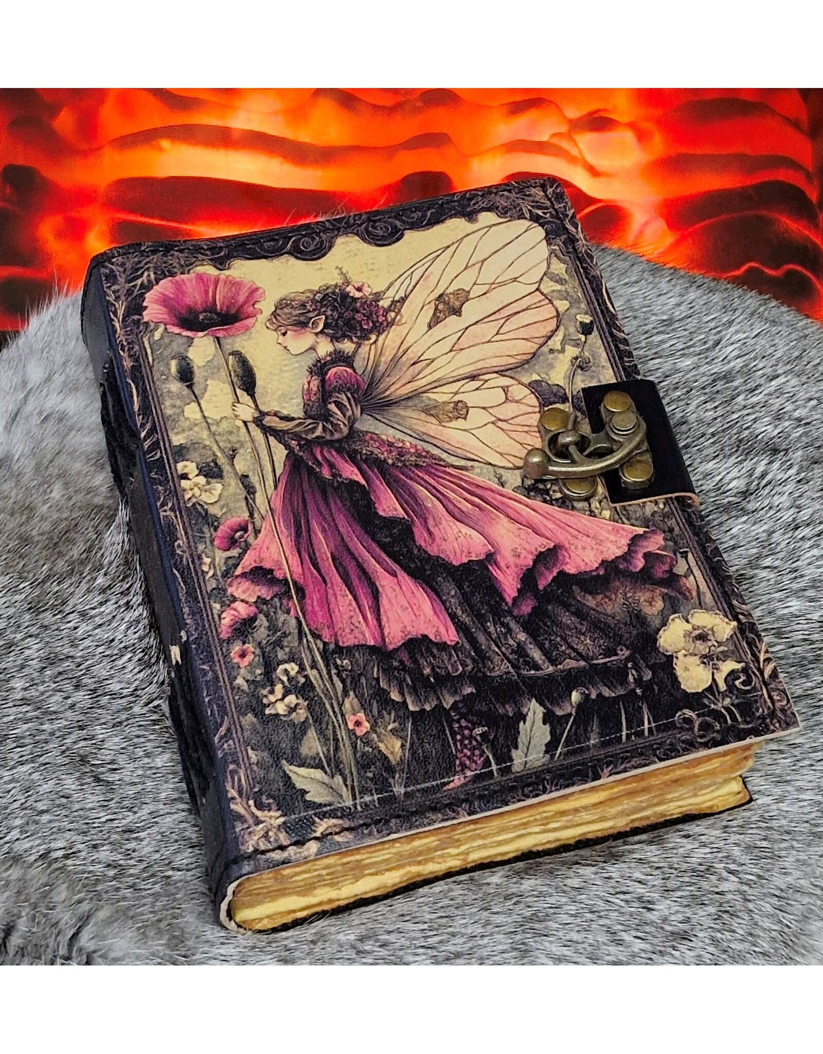 BB Miscellaneous - Leather Diary Fairy with Poppy 18 x 13cm