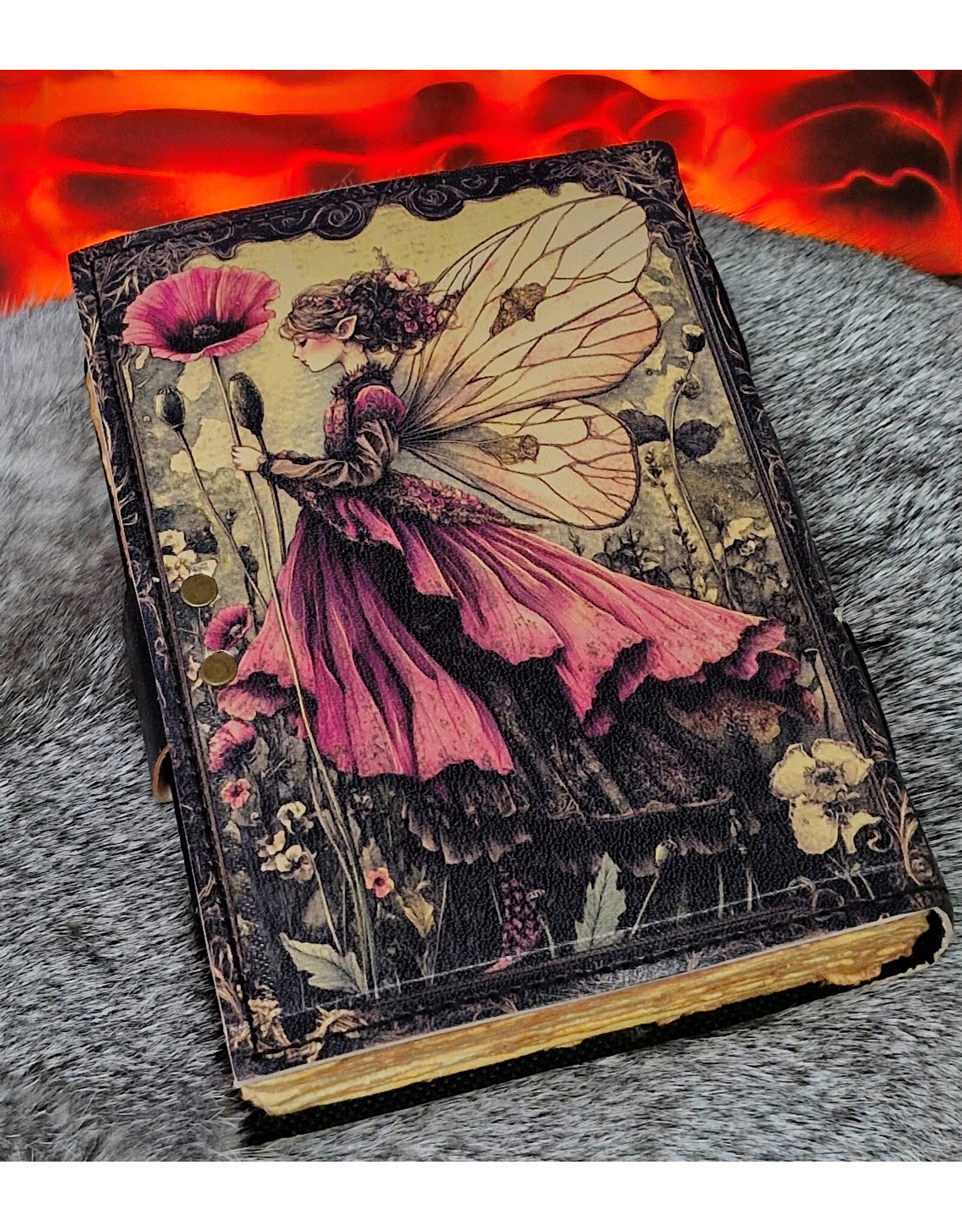 BB Miscellaneous - Leather Diary Fairy with Poppy 18 x 13cm