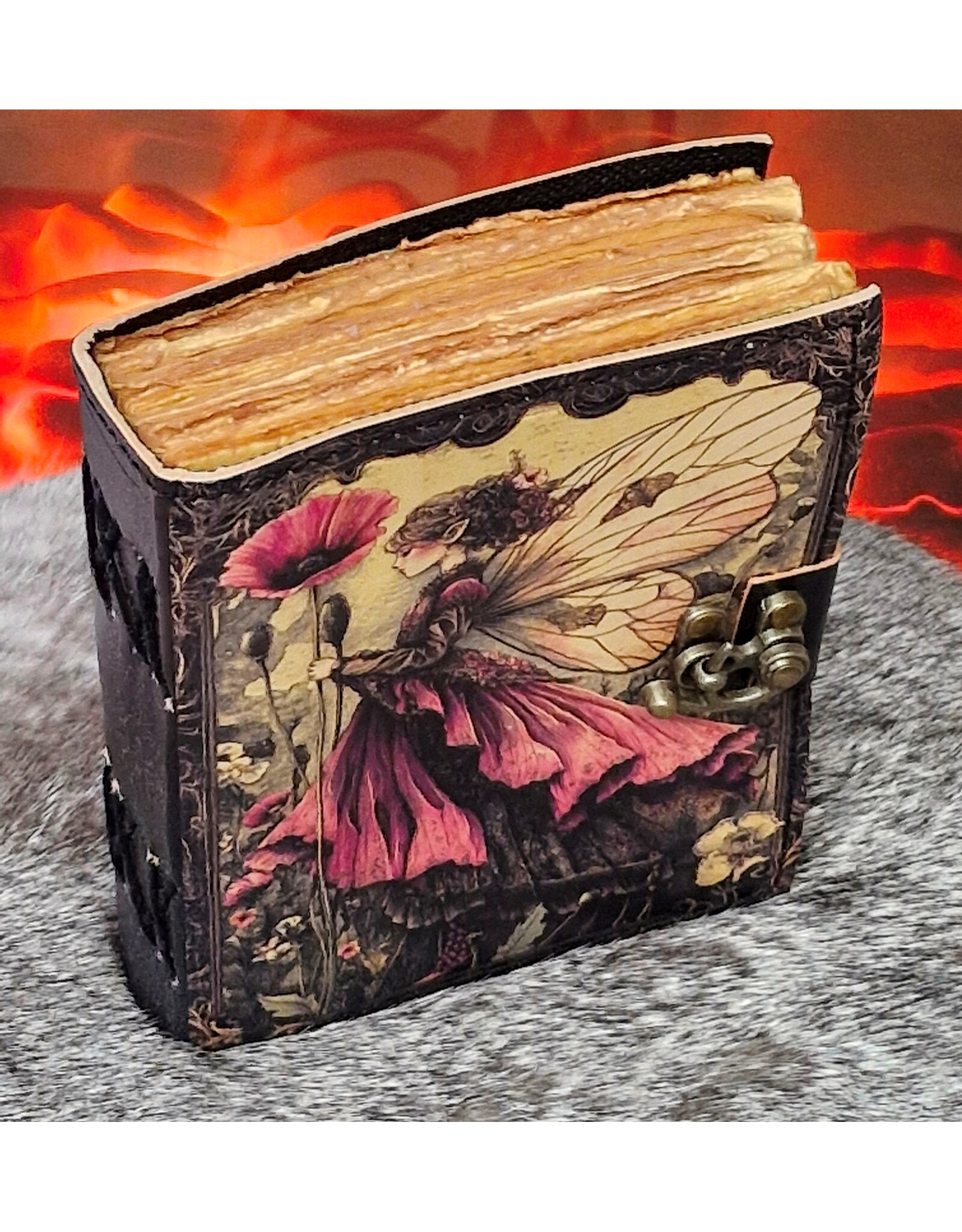 BB Miscellaneous - Leather Diary Fairy with Poppy 18 x 13cm