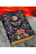 BB Miscellaneous -   Leather Diary Luna Moth, Flowers and Moon
