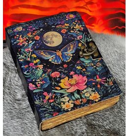 BB Leather Diary Luna Moth, Flowers and Moon 18x13cm