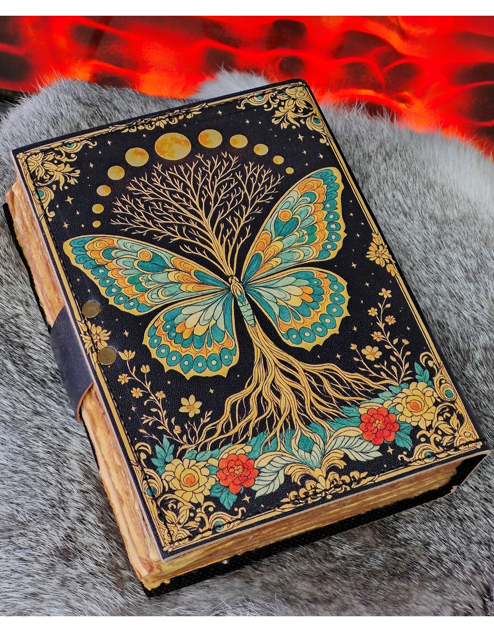 BB Miscellaneous - Leren Dagboek Vlinder Levensboom 18x13cm