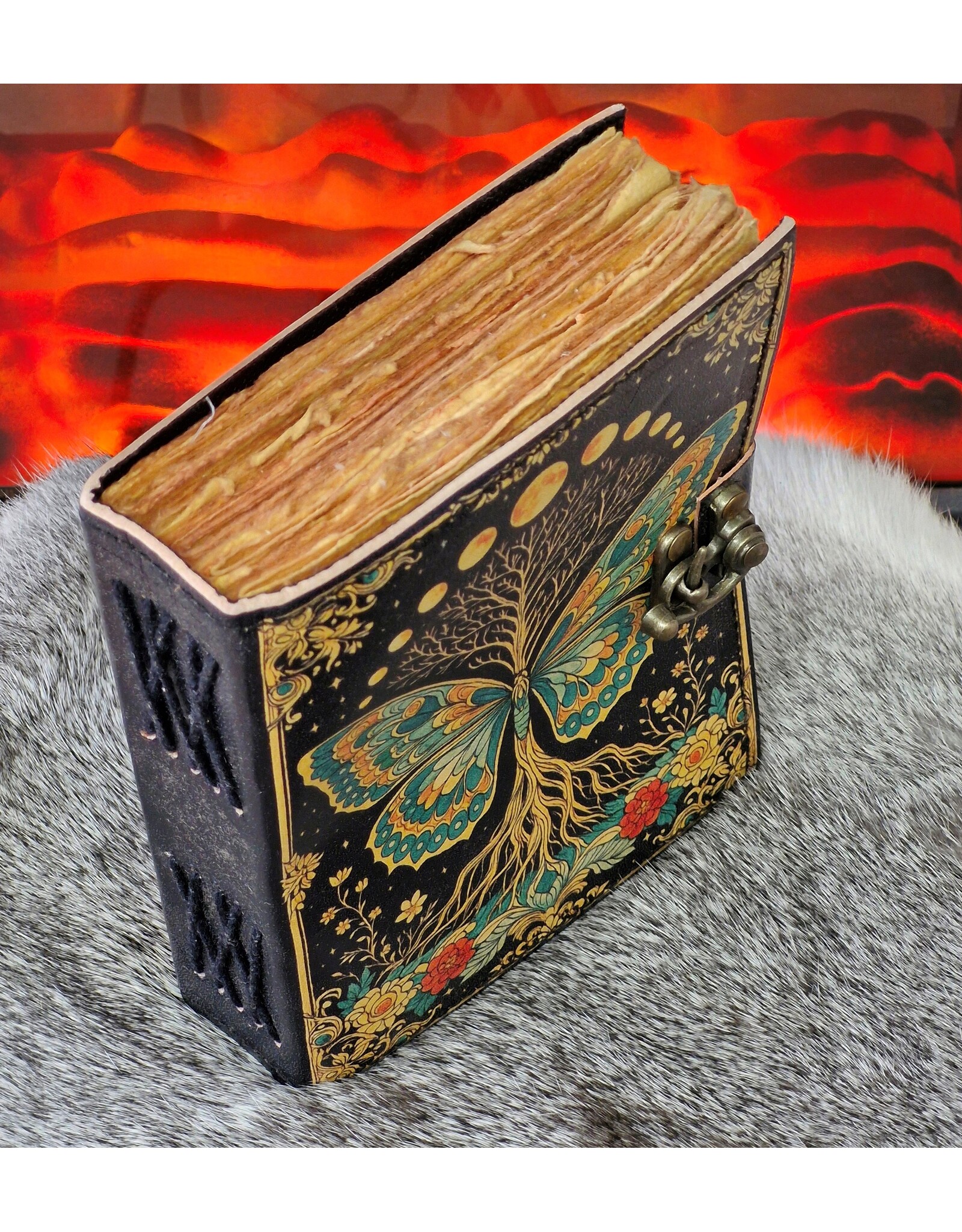 BB Miscellaneous - Leren Dagboek Vlinder Levensboom 18x13cm