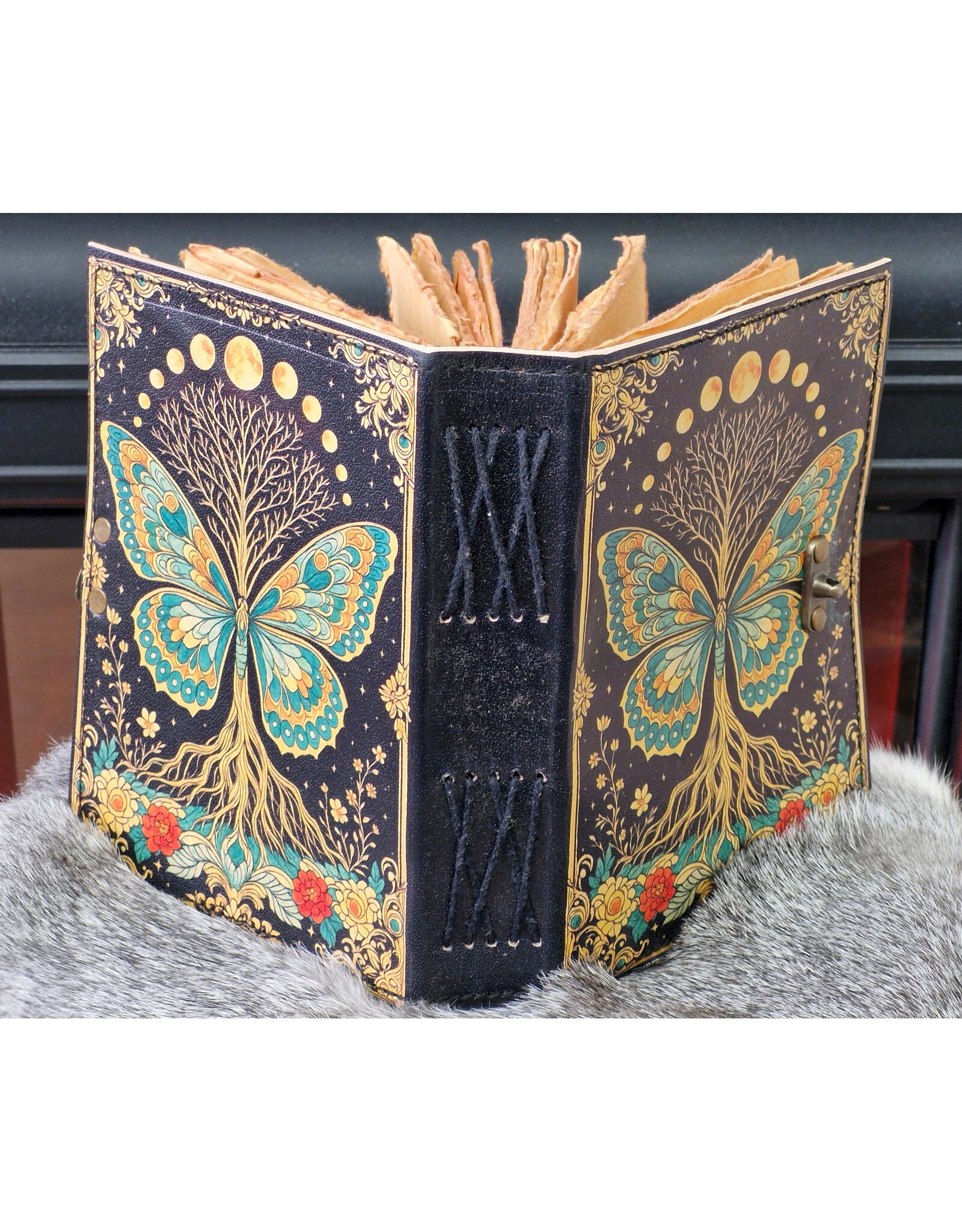 BB Miscellaneous - Leren Dagboek Vlinder Levensboom 18x13cm