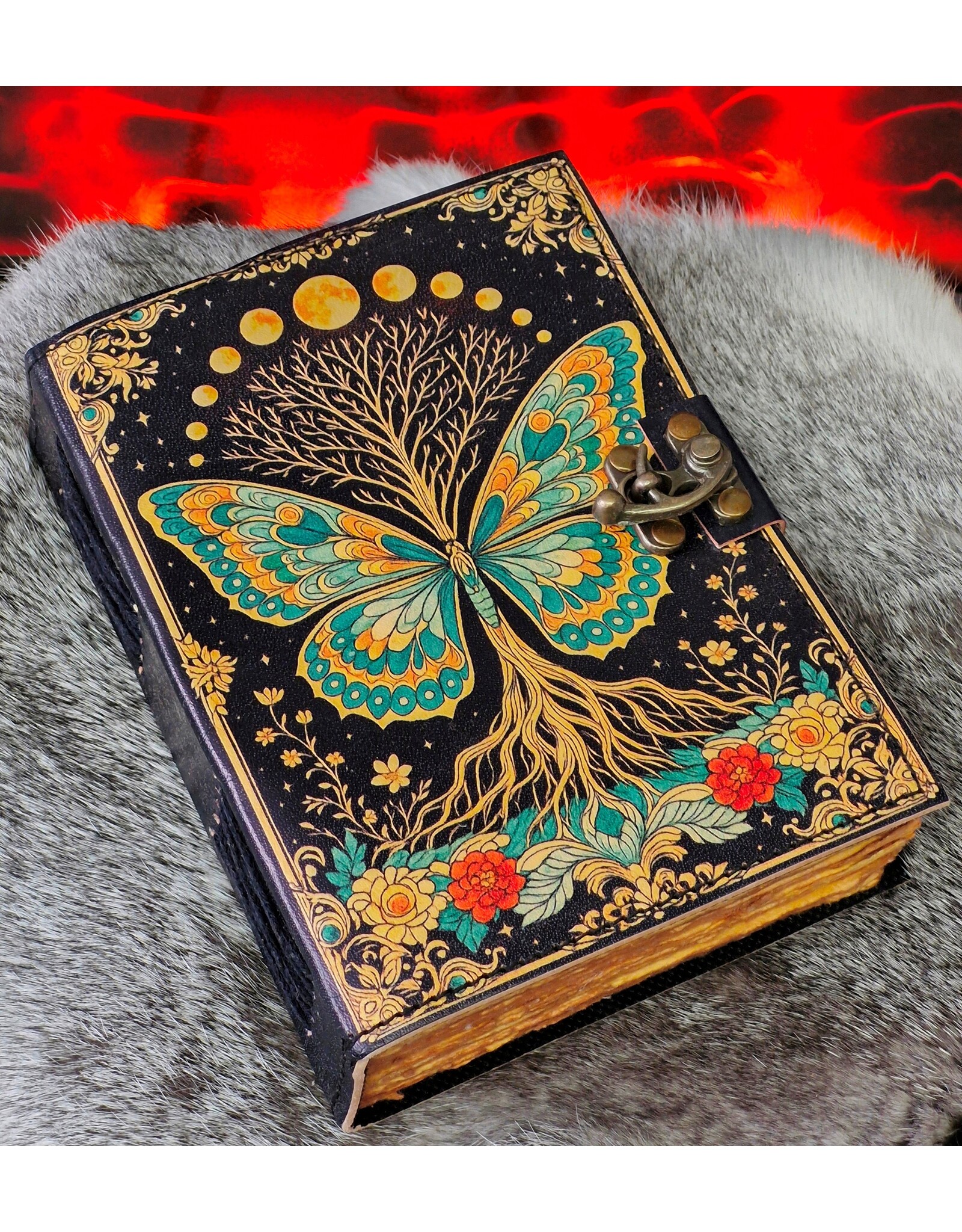 BB Miscellaneous - Leather Journal Butterfly Tree of Life 18x13cm