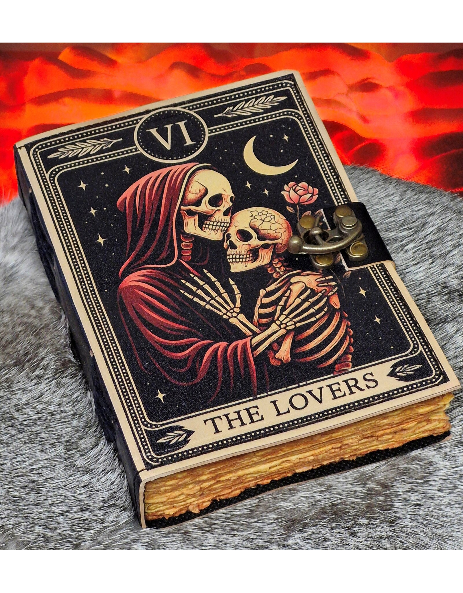 BB Miscellaneous - Leather Journal Grimoire The Lovers Skeletons 18x13cm