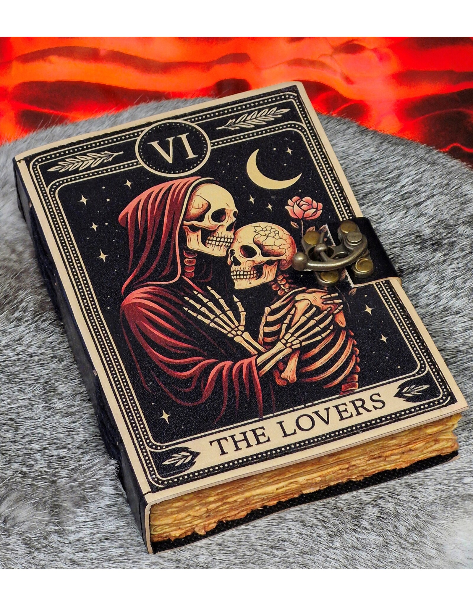 BB Miscellaneous - Leather Journal Grimoire The Lovers Skeletons 18x13cm