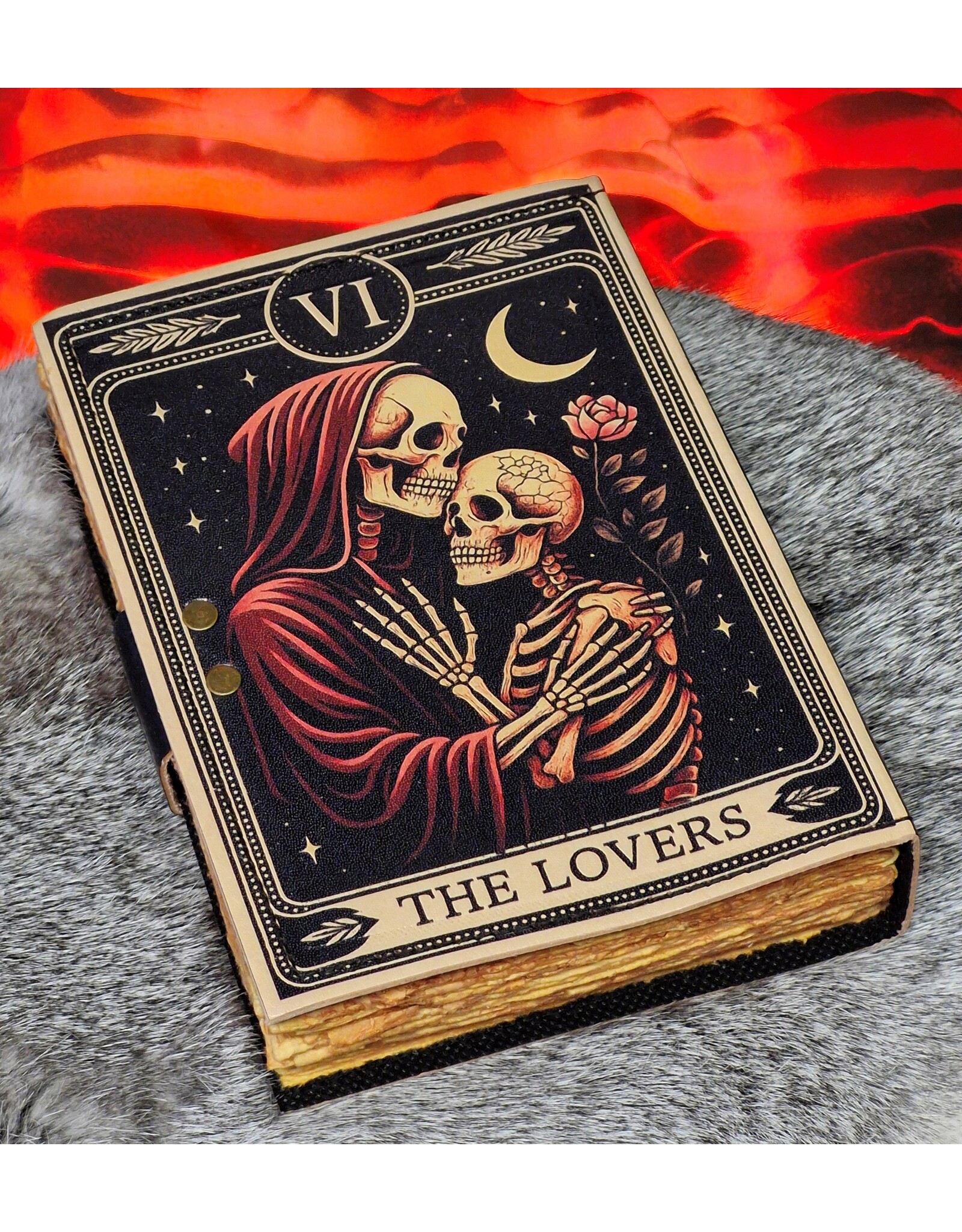 BB Miscellaneous - Leather Journal Grimoire The Lovers Skeletons 18x13cm