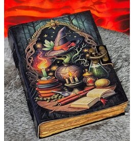 BB Leren Notitieboek Grimoire Heksenhoed & Poitions 18x13cm